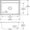 Elkay DPC12522103 20 Gauge Stainless Steel 25" X 22" X 10.25" Single Bowl Top Mount Kitchen Sink view 2