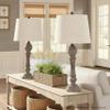 Grandview Gallery Winston 32" Poly Table Lamp Set of 2, Desk Lamp, Bedside Lamps for Night Stands, Nightstand Lamp, Small Lamp, Small Table Lamps for Living Room Set of 2 (Reclaimed Grey Polyresin) view 2