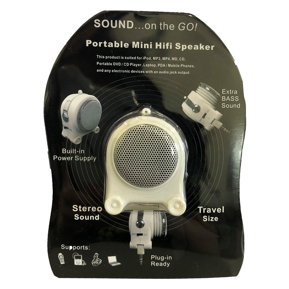 Pony Portable Mini HiFi Rechargeable Speaker with Extra Bass Sound MP3 Player - White