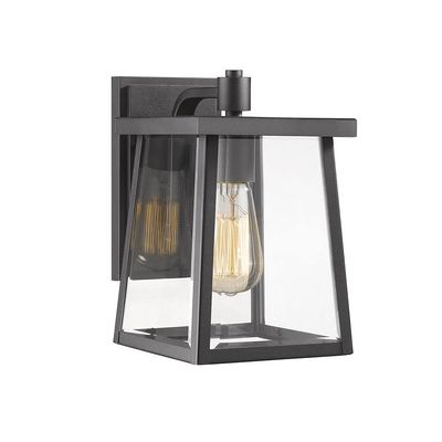Chloe Gabriel Transitional 1 Light Textured Black Outdoor Wall Sconce 10" Tall