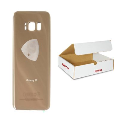 MD0410 Replacement Compatible for Galaxy S8 G950 - Back Glass Door Rear housing Cover + Opening Tool (Gold)