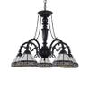 Chloe Lighting Belle Tiffany-Style 5 Light Mission Large Chandelier 27" Wide, Stained Glass view 2
