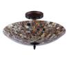 CHLOE Lighting Shelley Mosaic 2 Light Semi-Flush Ceiling Fixture 16" Shade view 2