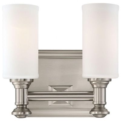 Minka Harbour Point 11 1/4" Brushed Nickel 2-Light Wall Sconce