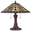 CHLOE Lighting GODWINE Tiffany-Style 2 Light GeometricTable Lamp 16" Shade view 2