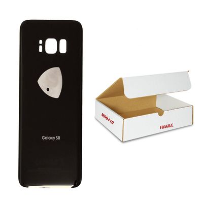 MD0410 Back Glass Door Rear housing Grey Cover Replacement Compatible Galaxy S8 G950 and Opening Tool (Midnight Black)