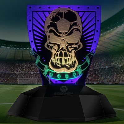 The Geeky Days Skull with Shield Design 3D Line Lamp LED Night Light Soccer Skull Tatto 3D Optical Illusion Light Novelty Party Decor Glowing LED USB Lamp