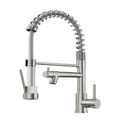 AIMADI Contemporary Kitchen Sink Faucet,Single Handle Stainless Steel Kitchen Faucets with Pull Down Sprayer,Brushed Nickel