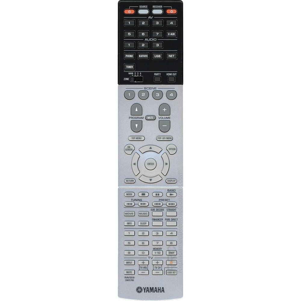 Yamaha RAV559 AV Receiver Remote Control for RX-A2070, RX-A2070BL (ZW91700)