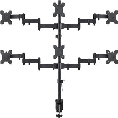 Suptek Hex LED LCD Monitor Stand up Desk Mount Extra Tall 31.5 inch Pole Heavy Duty Fully Adjustable Stand for 6 / Six Screens up to 27 inch (MD68126)