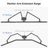 Suptek Hex LED LCD Monitor Stand up Desk Mount Extra Tall 31.5 inch Pole Heavy Duty Fully Adjustable Stand for 6 / Six Screens up to 27 inch (MD68126) view 2