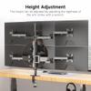 Suptek Hex LED LCD Monitor Stand up Desk Mount Extra Tall 31.5 inch Pole Heavy Duty Fully Adjustable Stand for 6 / Six Screens up to 27 inch (MD68126) view 3