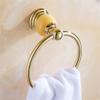 Liaozy888 Golden Stainless Steel + Jade Shape Towel Rings for Bathroom Bath Towel Hangers Chrome Brushed Nickel Set Accessories Black for DIY view 2