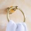 Liaozy888 Golden Stainless Steel + Jade Shape Towel Rings for Bathroom Bath Towel Hangers Chrome Brushed Nickel Set Accessories Black for DIY view 3
