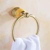 Liaozy888 Golden Stainless Steel + Jade Shape Towel Rings for Bathroom Bath Towel Hangers Chrome Brushed Nickel Set Accessories Black for DIY view 4