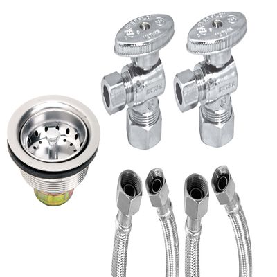 Highcraft LGLU20D Kitchen Faucet Installation Kit with 20" Supply Lines