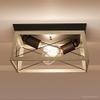 Urban Ambiance Luxury Industrial Chic Ceiling Fixture, Large Size: 6" H x 12" W, with Modern Farmhouse Style Elements, Charcoal Finish, UHP2121, Berkeley Collection view 1
