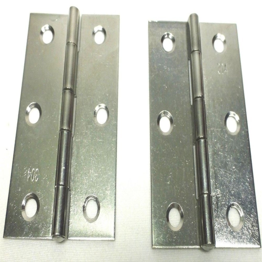 (2) Two Large Swing Hinges or Stay Hinges (Chromed)