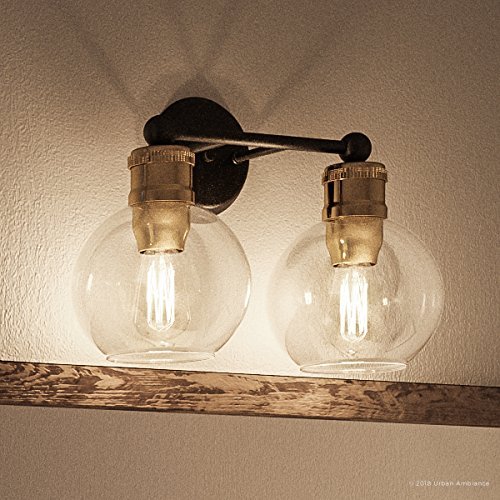 Urban Ambiance Luxury Vintage Bathroom Vanity Light, Medium Size: 10.875" H x 15.5" W, with Americana Style Elements, Olde Bronze Finish, UHP2500, Belfast Collection