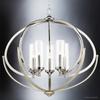 Urban Ambiance Luxury Mediterranean Chandelier, Large Size: 27.875" H x 33.75" W, with Contemporary Style Elements, Polished Nickel Finish and Clear Shade, UHP2350, Baton Rouge Collection view 3