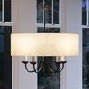 Urban Ambiance Luxury Transitional Chandelier, Medium Size: 21.125" H x 21.625" W, with Provencial Style Elements, Olde Bronze Finish and White Textured Shade, UHP2281, Aurora Collection view 1