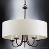 Urban Ambiance Luxury Transitional Chandelier, Medium Size: 21.125" H x 21.625" W, with Provencial Style Elements, Olde Bronze Finish and White Textured Shade, UHP2281, Aurora Collection view 3