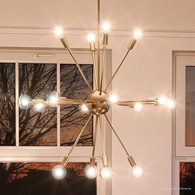Urban Ambiance Luxury Modern Chandelier, Large Size: 25.5" H x 24.167" W, with Vintage Style Elements, Brushed Bronze Finish, UHP2523, Baltimore Collection