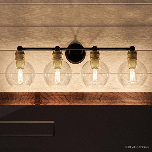 Urban Ambiance Luxury Vintage Bathroom Vanity Light, Large Size: 10.875" H x 33.5" W, with Americana Style Elements, Olde Bronze Finish, UHP2504, Belfast Collection