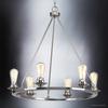 Urban Ambiance Luxury Industrial Chic Chandelier, Large Size: 27.5" H x 28" W, with Vintage Style Elements, Brushed Nickel Finish, UHP2242, Nashville Collection view 3