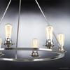 Urban Ambiance Luxury Industrial Chic Chandelier, Large Size: 27.5" H x 28" W, with Vintage Style Elements, Brushed Nickel Finish, UHP2242, Nashville Collection view 4
