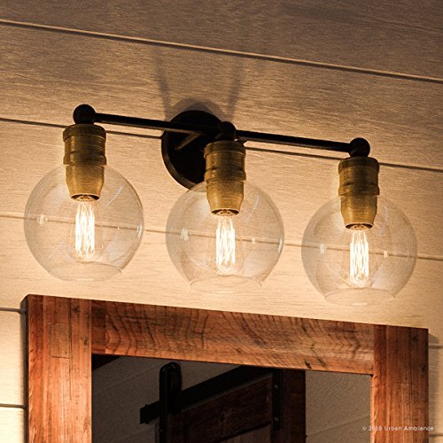 Urban Ambiance Luxury Vintage Bathroom Vanity Light, Large Size: 10.875" H x 24.5" W, with Americana Style Elements, Olde Bronze Finish, UHP2502, Belfast Collection
