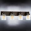 Urban Ambiance Luxury Modern Farmhouse Bathroom Vanity Light, Large Size: 8.625" H x 30.25" W, with Industrial Style Elements, Olde Bronze Finish, UHP2145, Bridgeport Collection view 3