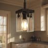 Urban Ambiance Luxury Modern Farmhouse Pendant Light, Small Size: 11.875" H x 6.5" W, with Industrial Chic Style Elements, Olde Bronze Finish and Clear Shade, UHP2446, Bristol Collection view 1