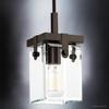 Urban Ambiance Luxury Modern Farmhouse Pendant Light, Small Size: 11.875" H x 6.5" W, with Industrial Chic Style Elements, Olde Bronze Finish and Clear Shade, UHP2446, Bristol Collection view 3