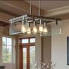 Urban Ambiance Luxury Modern Farmhouse Pendant Light, Medium Size: 13.75" H x 22.75" W, with Industrial Chic Style Elements, Brushed Nickel Finish and Clear Shade, UHP2445, Bristol Collection view 1