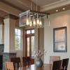 Urban Ambiance Luxury Modern Farmhouse Pendant Light, Medium Size: 13.75" H x 22.75" W, with Industrial Chic Style Elements, Brushed Nickel Finish and Clear Shade, UHP2445, Bristol Collection view 2
