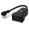 Amped AWPW208 Wireless Wi-Fi Outdoor Smart Plug with 2 Sockets, Compatible with Amazon Alexa or Google Assistant (Sold Separately), Black view 2