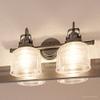 Urban Ambiance Luxury Industrial Chic Bathroom Vanity Light, Medium Size: 8.75" H x 17" W, with Modern Famrhouse Style Elements, Aged Nickel Finish, UHP2042, Harlow Collection view 1