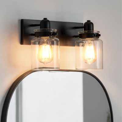 Urban Ambiance Luxury Modern Farmhouse Bathroom Vanity Light, Medium Size: 8.625" H x 13.25" W, with Industrial Style Elements, Olde Bronze Finish, UHP2141, Bridgeport Collection