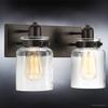 Urban Ambiance Luxury Modern Farmhouse Bathroom Vanity Light, Medium Size: 8.625" H x 13.25" W, with Industrial Style Elements, Olde Bronze Finish, UHP2141, Bridgeport Collection view 3
