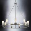 Urban Ambiance Luxury Industrial Chic Chandelier, Large Size: 34.5" H x 36" W, with Vintage Style Elements, Brushed Nickel Finish, UHP2244, Nashville Collection view 3