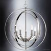 Urban Ambiance Luxury Industrial Chic Chandelier, Medium Size: 24.375" H x 22" W, with Modern Farmhouse Style Elements, Polished Nickel Finish, UHP2325, Arezzo Collection view 3