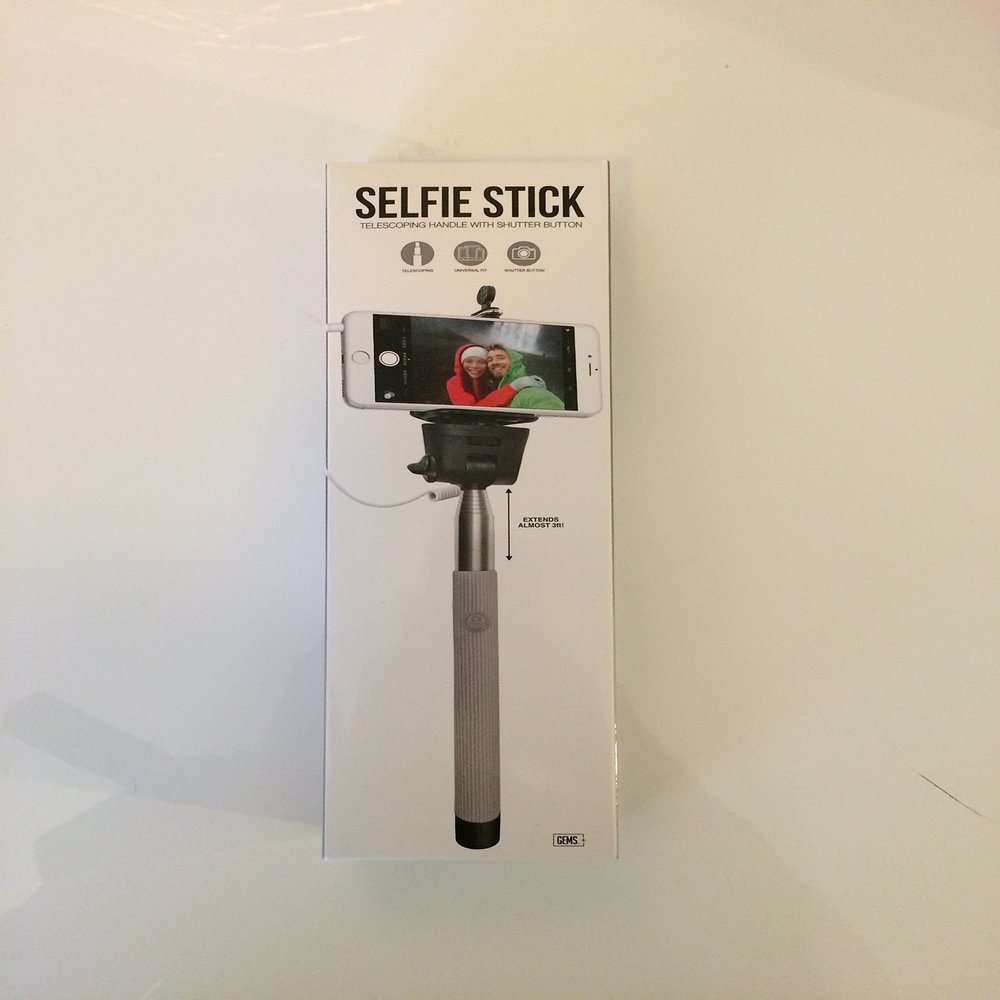 Selfie Stick with SHUTTER BUTTON GEMS Extendable Wired Self-portrait for iPhone 6/6s Plus Iphone 5s Samsung Galaxy S6 Edge Note5 S5 (Gray)