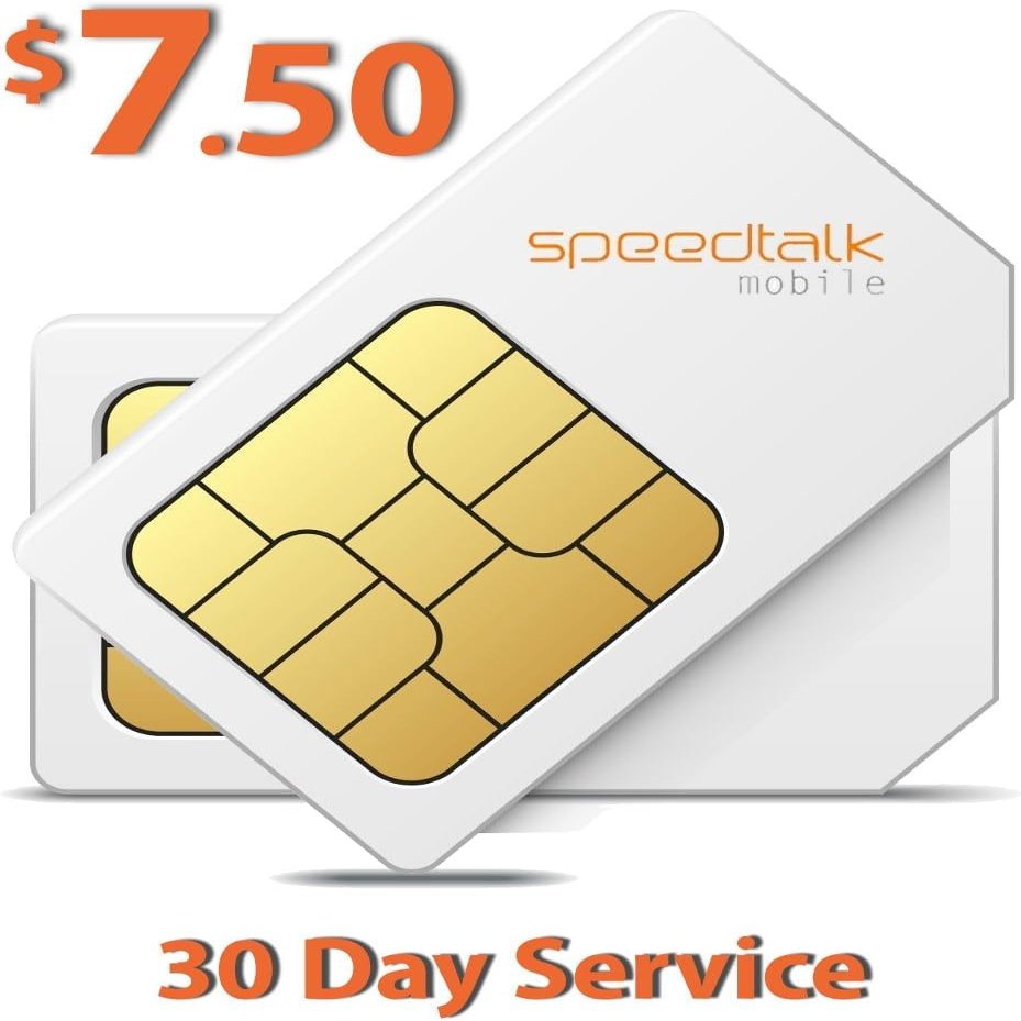 SpeedTalk Mobile GSM SIM Card for 5G 4G GPS Trackers - Pet Kid Senior Vehicle Tracking Devices - 30 Day Service| USA Coverage Canada & Mexico Roaming