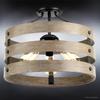 Urban Ambiance Luxury Modern Farmhouse Ceiling/Pendant Light, Medium Size: 13.5" H x 17" W, with Rustic Style Elements, Charcoal Finish, UHP2470, Adelaide Collection view 3