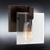 Urban Ambiance Luxury Modern Farmhouse Bathroom Vanity Light, Small Size: 8.38" H x 7" W, with Industrial Chic Style Elements, Olde Bronze Finish and Clear Shade, UHP2454, Bristol Collection view 3