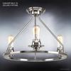 Urban Ambiance Luxury Industrial Chic Ceiling Fixture, Medium Size: 15" H x 19.875" W, with Vintage Style Elements, Brushed Nickel Finish, UHP2240, Nashville Collection view 4