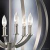 Urban Ambiance Luxury Industrial Chic Chandelier, Large Size: 30" H x 27.75" W, with Modern Farmhouse Style Elements, Brushed Nickel Finish, UHP2329, Arezzo Collection view 4