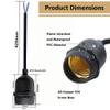 E26 Base Hanging Sockets,TWDRTDD Dropped Black Rubber Weatherproof Cord Light Sockets for Indoor/Outdoor String Lights,Edison Commercial Christmas Decorative Patio Lights (45cm Length Wire) view 2