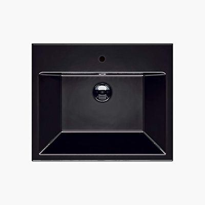 Catalano 16QZENE-1 Closeout Zero 60 Pressure-Cast Fireclay Single Washbasin with Single Faucet Hole, Black